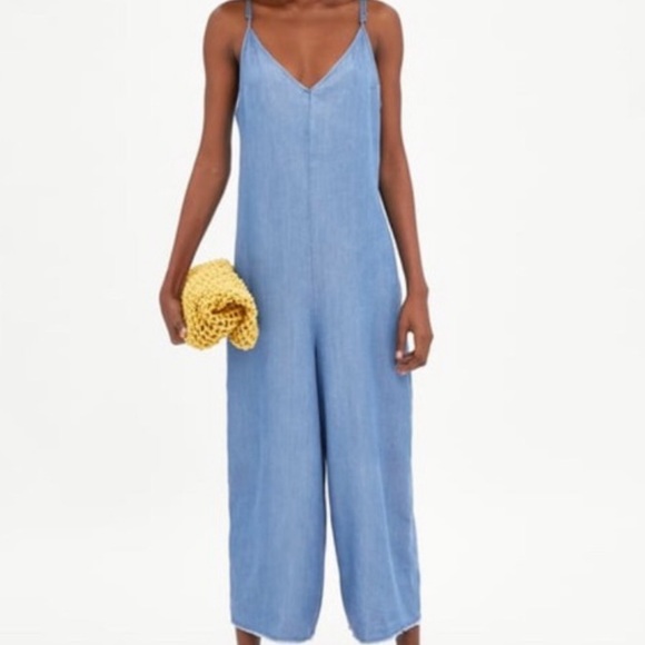 Zara Pants - Zara chambray Lyocell distressed jumpsuit